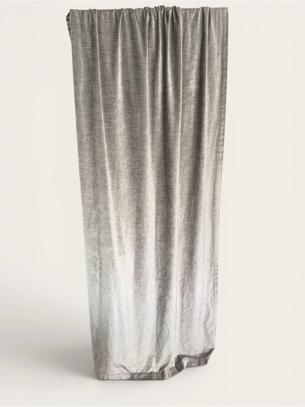 Washed crushed velvet silver gray  Drapery Panels - Home Accents